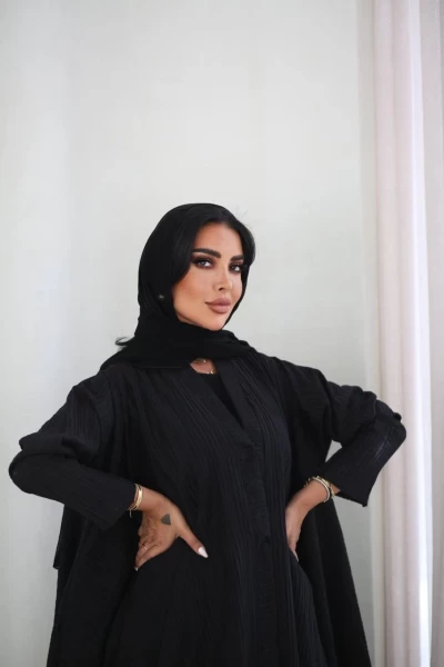 Free Size Abaya With Crepe Raw Material IB174 Black